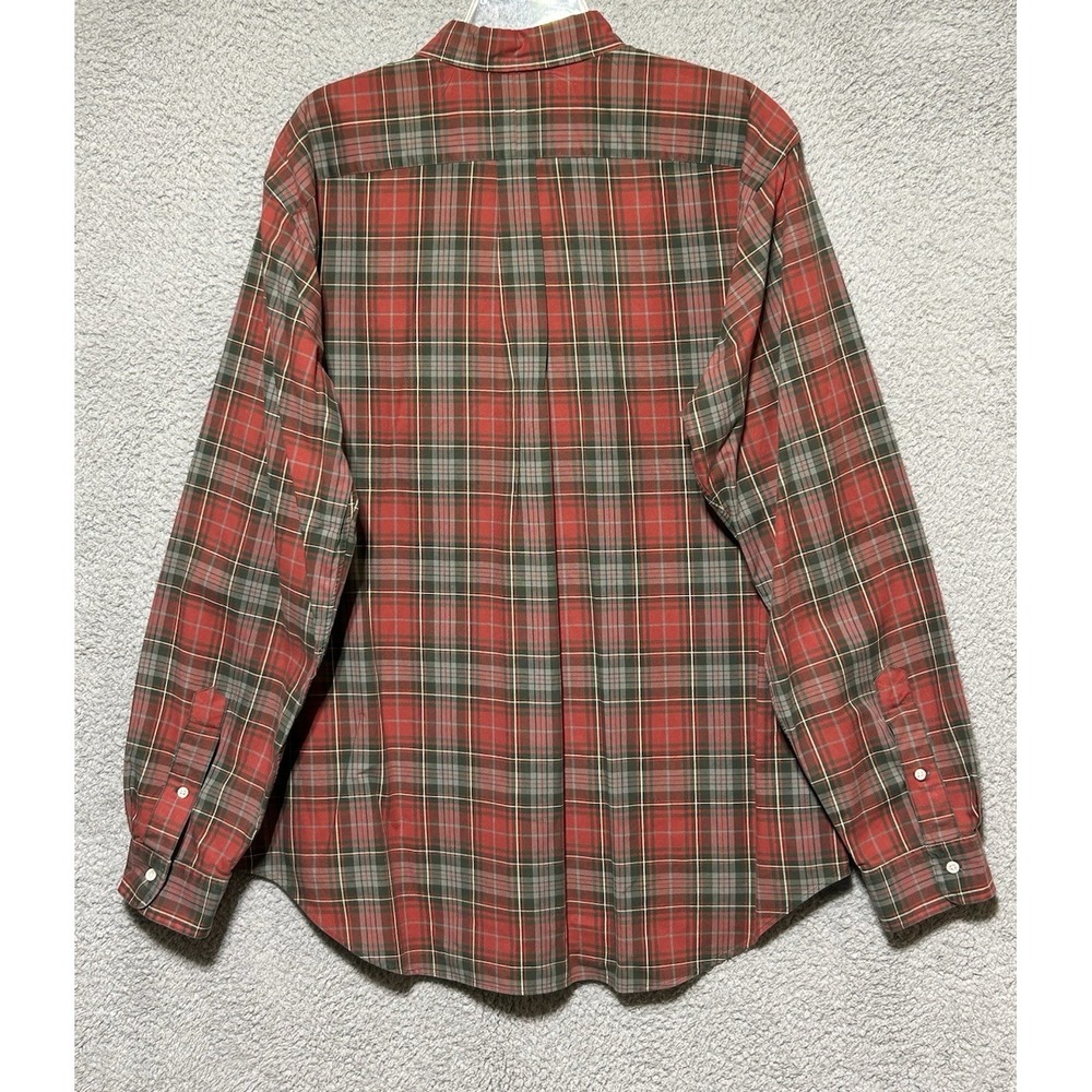 Ralph Lauren Mens Red & Green Tartan Plaid Button Down Shirt Classic Fit Size XL - Picture 9 of 9